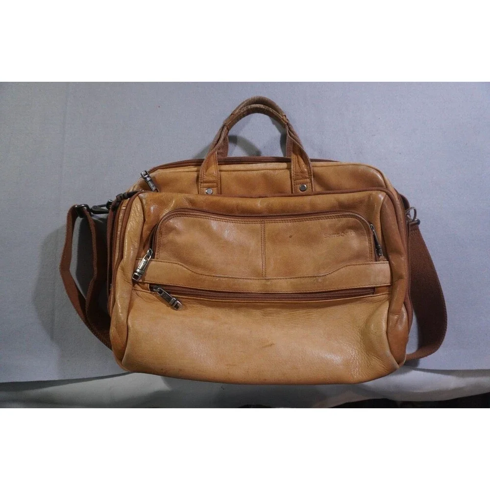 Samsonite Tan Leather Briefcase 17